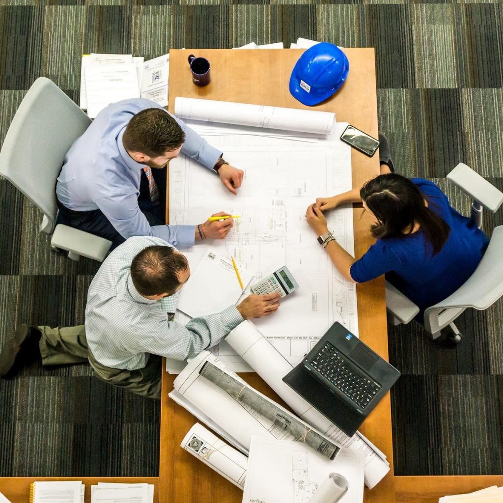 Meeting around a desk